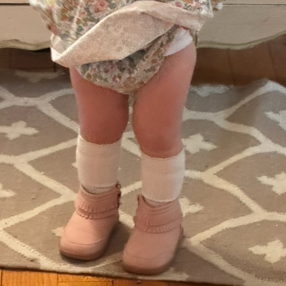 Pink Fringe Toddler Ankle Boots - Picture 3 of 7